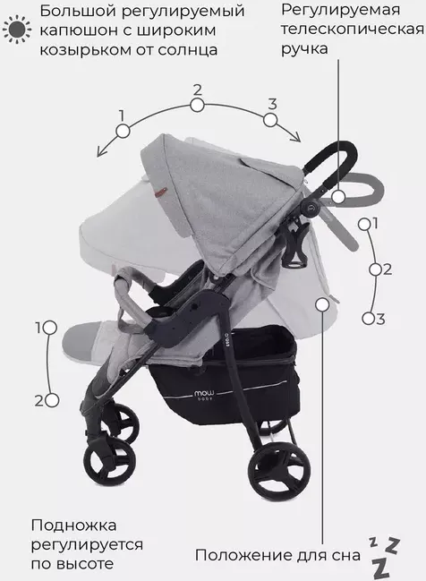 Детская прогулочная коляска MOWbaby Cross Gold / RA089 (beige) фото-3